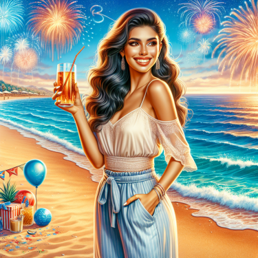 美女在海角过年视频，播放美女在海边的图片